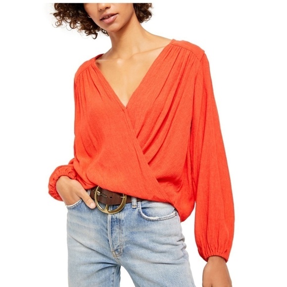 Free People Check On It Wrap Top - Picture 1 of 10